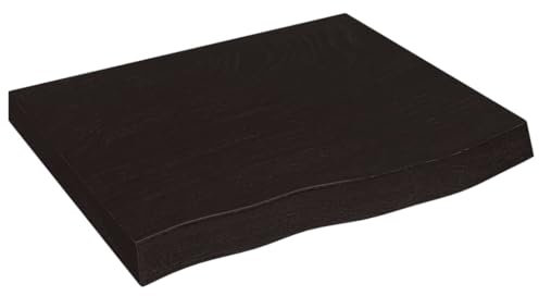 vidaXL Wandregal, Holzregal Regal Handgefertigt mit Baumkante, Wandboard Regalbrett Deko, Bücherregal Hängeregal, Dunkelbraun 60x50x(2-6) cm Massivholz Eiche Behandelt