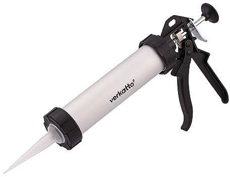 MIVOS Leggera pistola per cartucce in silicone - inclusa tappo per lastra e ugello da 310 ml - pistola per silicone - pistola per cartucce chiusa - pistola per silicone, acrilico, adesivi
