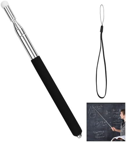 Zeigestab Ausziehbar, 1 Stück Klassenzimmer Zeiger, Teleskop Zeigestab,Teleskop Zeigestab Ausziehbar auf 100 cm, Filzkopf Lehrzeiger, mit Lanyard Lehrzeiger, für Lehrer Whiteboard Tafelzeiger