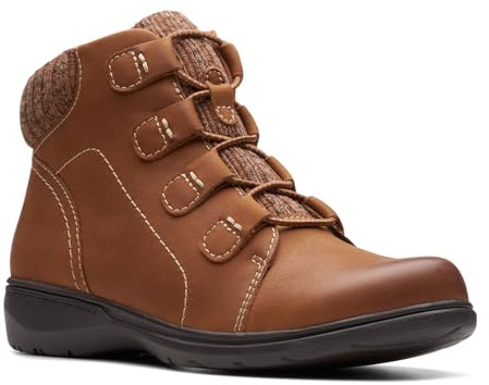 Clarks Collection Women's Carleigh Jade Ankle Boot, Dark Tan Nubuck, 10 M US