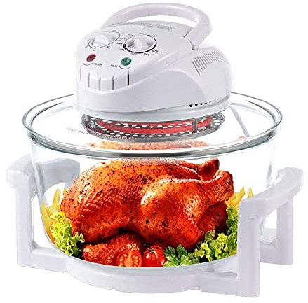 Four halogène turbo à faible teneur en matières grasses 12 litres, triple puissance de cuisson halogène, convection et infrarouge, minuterie de 60 minutes, cadran de température réglable, cuisinière