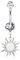 beyoutifulthings Bauch-nabelpiercing Silber Opal-Design Weiß Tribal-Sonne Zirkonia Clear Nabel-Piercing Chirurgenstahl Bananabell Stab-länge 10-mm