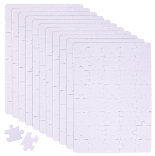 10 Stück Puzzle Selbst Gestalten, Blanko Puzzle zum Bemalen, 20 x 15 cm, Personalisiertes Geschenk für Kinder zum Zeichnen von Mustern und Spielen auf der Kindergeburtstagsfeier