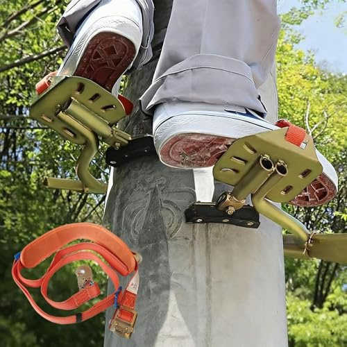 Scarpe da arrampicata antiscivolo con imbottitura in gomma, ramponi regolabili per lavori di arrampicata su albero, attrezzatura elettrica portatile