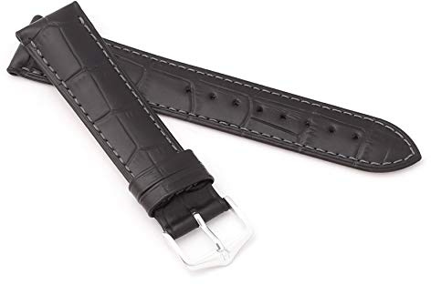 HIRSCH Duke 16mm Long Black Leather Watch Strap 01028050-1-16