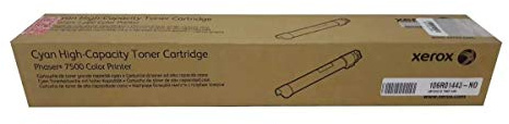 Xerox Cyan HIGH Capacity Toner Cartridge, Phaser 7500 D, 106R01443 (Cartridge, Phaser 7500 D)