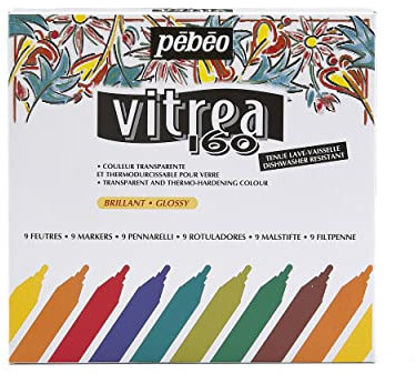 Pebeo Vitrea Set de feutres pour verre (Assortiment de couleurs)