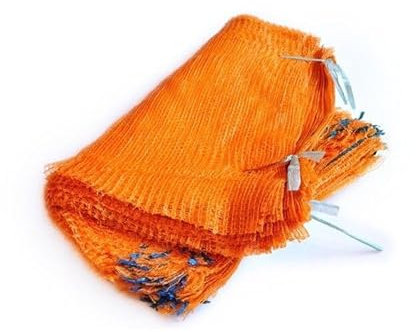 100 Orange Net Sacks 42 Centimeter x 60 Centimeter 15 Killogram with Drawstring Raschel Bags Mesh Vegetables Logs Kindling Wood