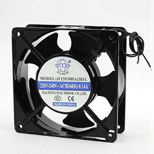 sourcing map 220-240VAC 0.14A 2-hilos Marco Metal Axial Ventilador 120mmx120mmx40mm