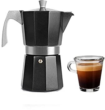 IBILI - Cafetera express Evva Black, 6 tazas, 300 ml, Aluminio fundido, Apto para inducción