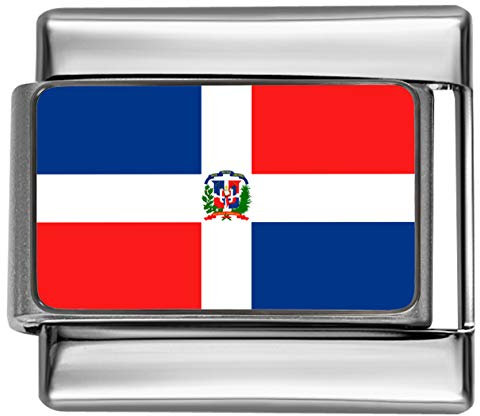 Stylysh Charms Dominican Republic Flag Photo Italian 9mm Charm PC049 Fits Traditional Classic