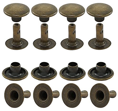 GETMORE Parts Hohlnieten, Einzelkopf, Einzelkopfniete, einseitig verschlossen, zweiteilig, Stahl - ab 100 Stück, antik, 12 mm