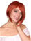 Prettyland Damen Kurze glatte gestufte Perücke Bob Wig gesträhnt mit langem Pony kupfer-rot kupfer-orange C490