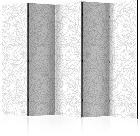 murando - Paravent Raumteiler Ornament, 225x172 cm, 5-teilig, Wohnzimmer | Mobiler Sichtschutz, sofort einsatzbereit, Holzrahmen, ideal fürs Wohnzimmer oder Büro, geruchsneutral, lichtbeständig