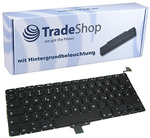 Trade-Shop Premium Laptop-Tastatur Notebook Keyboard Deutsch QWERTZ für Apple MacBook Pro Unibody 33,8cm 13,3 2011 2012 (mit Hintergrundbeleuchtung)