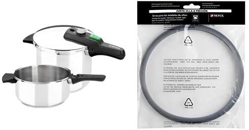 Monix Quick - Set De Dos Ollas A Presión Rápidas De 4 Litros Y 6 Litros + Bra A990932 - Junta Para Olla A Presión, Silicona, Capacidad 4, 6 Y 7 Litros