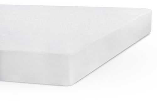 SWEET HOME - Coprimaterasso Singolo in Cotone e Jersey Fresco, Antibatterico, Traspirante e Antipiega, Lenzuolo con Angoli Singolo Elasticizzati e Adattabili, Copri Materasso Lavabile 90x200x25 Bianco