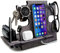 Station d'Accueil en Bois, Support pour Smartphone - Organisateur de Bureau, Support de Table de Chevet, Couleur ébène (Gris ardoise)