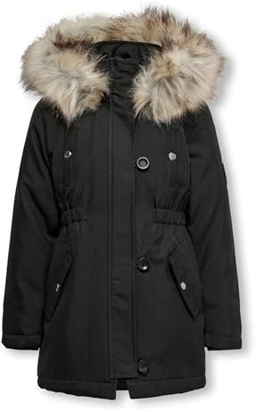ONLY Only Girl 152 - Parka Larga Para Niña, Color Negro Parka, Niñas, Negro, 152