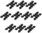 Hammer and Tongs Kitchen Cabinet Hinges - H70mm - Pack of 10 - Ornate Kitchen Cupboard Hinge Black Powder Coated Vintage Wardrobe Hinges for Bathroom, Bedroom, Dining Room, Lounge Storage