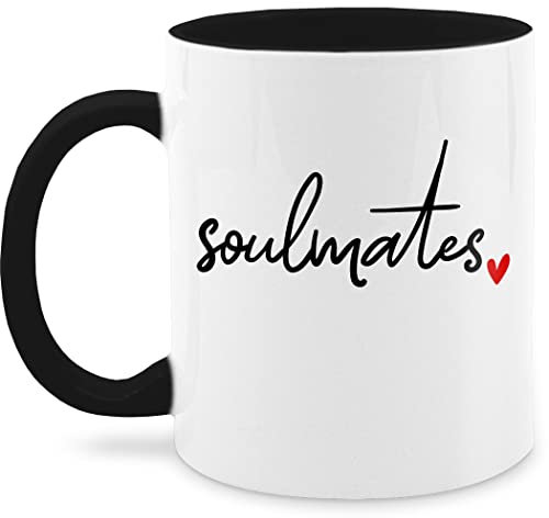 Tasse Tassen 325ml - Freund - Soulmates - Seelenverwandte - 325 ml - Schwarz - teetasse partner freund+tasse seelenverwandt soulmat kaffeetasse geschenke geschenk freunde soulmate kaffeetassen