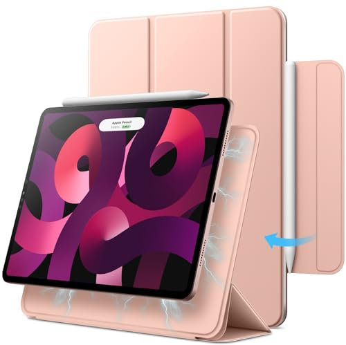 JETech Custodia Magnetica per iPad Air 11 Pollici M3/M2 (2025/2024), iPad Air 5/4 10,9-Pollici, Modello 2022/2020, 5a/4a), iPad Pro 11 (2018), Attaccamento Magnetico (Oro Rosa)