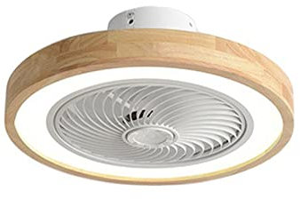 Ventilador de techo de estilo nórdico redondo de 50 cm con luz para el hogar - Ventilador invisible Lámpara de techo Lámpara de techo Accesorio de iluminación de regulación de velocidad de tres veloci