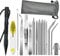 WANGCL Paracord-Nadel-Set, Paracord-Zubehör, mit Marlin-Spike und Verlängerungsmutter, Edelstahl-Schnürnadeln, Glättungswerkzeug, Knotter, Schwarz, 14-teilig