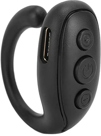 Mando a Distancia Bluetooth para Teléfono Móvil, Forma de Anillo ABS, Control Remoto Bluetooth, Volteador de Página, Botón Selfie Inalámbrico Bluetooth, Control Remoto del Obturador de la(Negro)