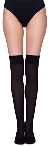 Annes styling Over-Knee Womens Socks Knee High Classic 60 DEN Hold Ups Long Stockings Vernica, Nero