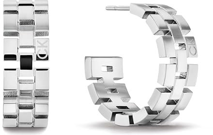 Calvin Klein Pendientes de Aro para Mujer Colección GEOMETRIC de Acero Inoxidable - 35000249