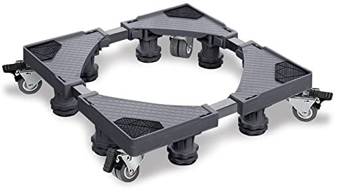 VA-Cerulean Base per lavatrice, altezza regolabile, larghezza 8 piedi con 4 ruote, grigio scuro, piedistallo per frigorifero, asciugatrice, funzione ammortizzante antiscivolo, carico orso 300 kg