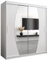ABIKSMEBLE Armoire Elypse avec Porte Coulissante et Miroir - Dressing pour Chambre Adulte - Penderie Vêtement - Garde Robe - Placard - Closet