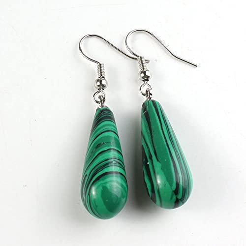 MIDJ Frauen Ohrringe, Boho Ohrringe Mit Malachit Stein Anhänger Ohrring Modeklassiker Wassertropfen Tropfen Ohrringe Für Damen Mädchen Edelsteinschmuck
