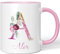 JUNIWORDS Tasse, Alex, Name Anfangsbuchstabe Initial Alphabet Floral Buchstabe A Monogramm Motiv, Rosa (5492689)
