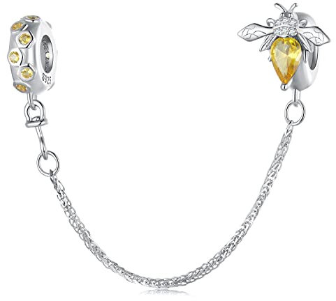 Sicherheitskette für Pandora Armband-925 Sterling Silber Clip Lock Stopper Charm Spacer Beads für Charms Armbänder