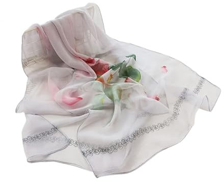 FAIRYGATE Schal Damen Chiffon Schal Schals Stola für Abendkleid Seidentuch Haare Seiden Tuch für Mädchen Elegantes Accessoire Halstuch Schulter Tuch A5117