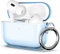 ULAK AirPods Pro Hülle, Durchsichtig Stoßfest Hülle Dünn Schutzhülle mit Karabiner Transparent Ladecase für Apple AirPods Pro 2022/2019 (LED an der Frontseite Sichtbar) - Blau