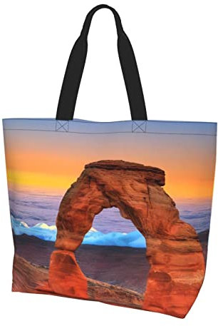 TOPUNY Schöne lila Schmetterlingskunst (1) bedruckte einzelne Schultertasche modische Handtasche große Kapazität Einkaufstasche, Arches National Park (1), Einheitsgröße