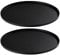 Home4You Deko-Tabletts - Schwarz matt - Ø 35 cm - Eisen - 2er Set