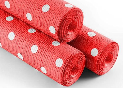 BIANCHERIAWEB Rouleau de nappe à pois pour fêtes indéchirable, 100 % papier, fabriqué en Italie, 5 m x 1,20 m, rouge