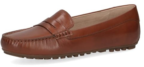 CAPRICE Damen Mokassins aus Leder Elegant, Braun (Cognac Nappa), 41 EU