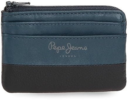 Pepe Jeans Dual Geldbörse Blau 11 x 7 x 1,5 cm Leder, blau, Talla única, geldbörse