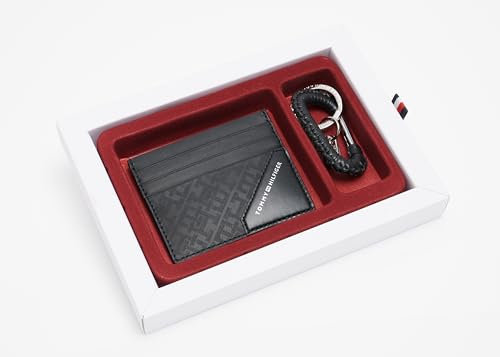 Tommy Hilfiger TH Mini CC Holder & Key FOB AM0AM12792 - Confezione regalo, nero, taglia unica, Black, One Size