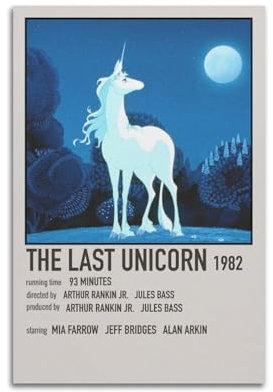 greb Filmposter The Last Unicorn, Raumdekoration, ästhetisches Poster, künstlerisches Poster für Schlafzimmer, Wohnzimmer, Wände, 30 x 45 cm, ungerahmter Stil