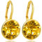 Gold Ohrringe 925 Sterling Silber Light Topaz Kristalle NOBEL SCHMUCK
