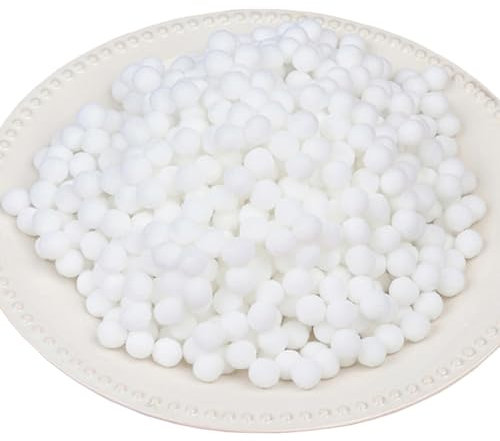 1000 Stück Pompons zum Basteln, Weiß Pompons, 10mm/1cm Pompom Bälle, Mini Klein Pompoms zum Basteln, Pompons Bälle für DIY Kreative Handwerk Dekorationen mini white Pom Poms Pompoms (Weiß-10mm)