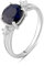 GS PROJEWELRY Ring aus 925er-Sterlingsilber, rund, blauer natürlicher Saphir; Steingewicht [ct]: 2,1 Karat, Gewicht 2,64 gr., rhodiniert