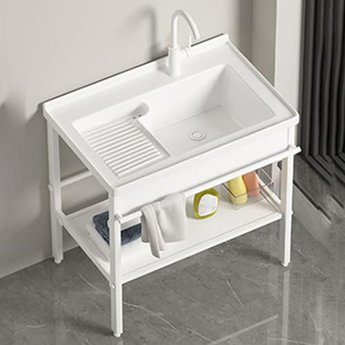 Keramik handwaschbecken spültisch，keramik handwaschbecken，einzelbecken badezimmer waschbecken universalspüle，Waschbecken, Waschbecken für Garage, Waschküche, Garten，Spülbecken für eine Waschküche(80*5