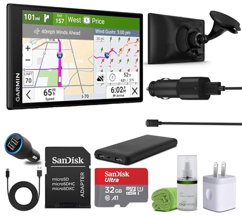 Garmin Dezl OTR620 GPS Truck Navigator 6 Display Touchscreen, Commercial GPS Navigation for Semi-Truck Driver Bundle with LCD Cleaning Kit + 32GB SD Memory Card + More Accessories